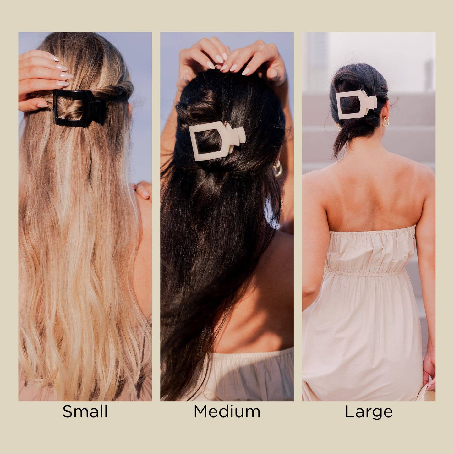 Square Flat Hair Clip | Med. | Tortoise
