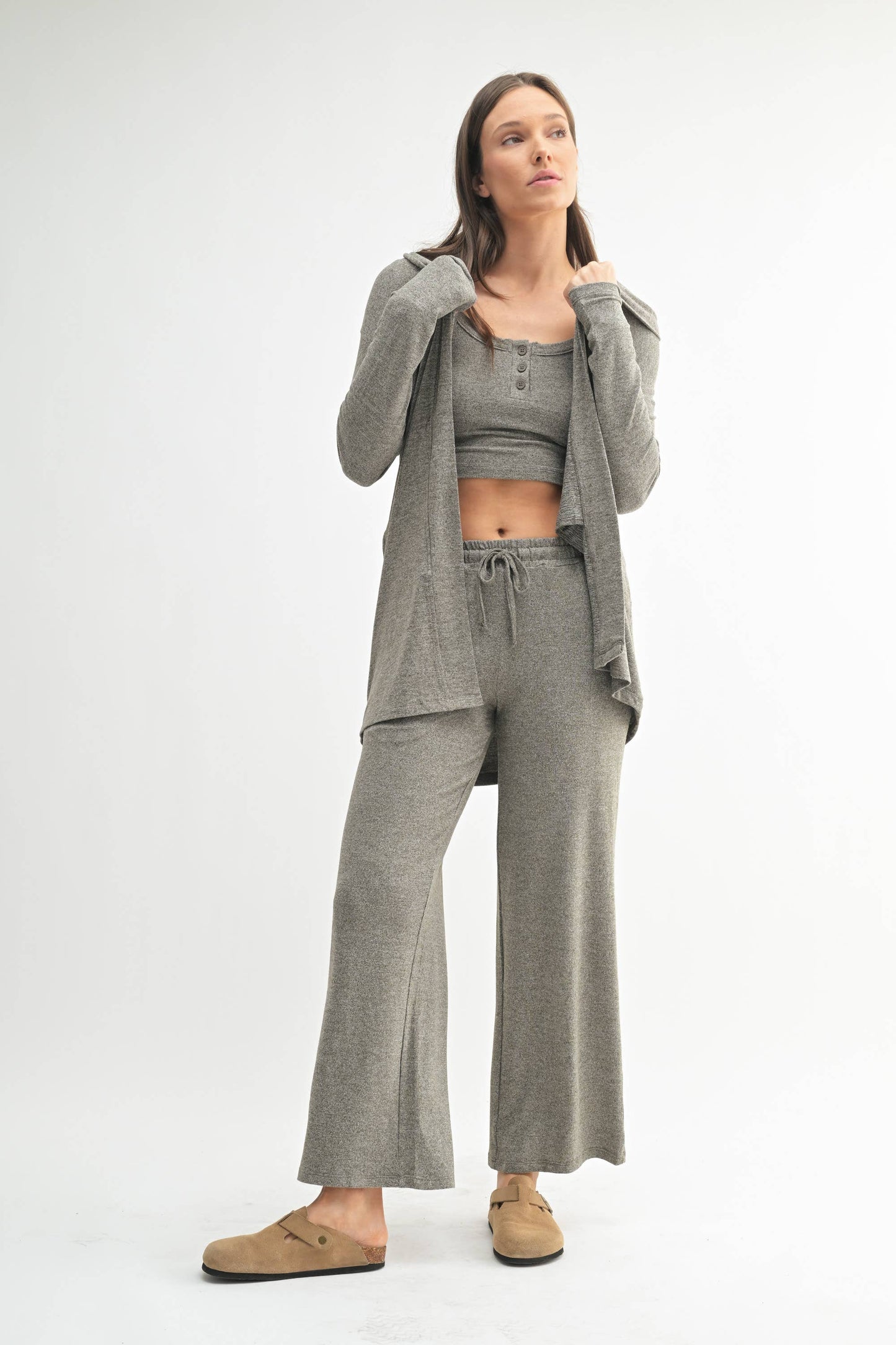 Brushed Hacci Open Cardi