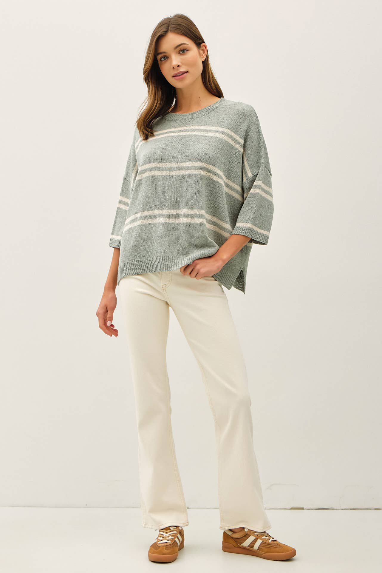 Essential Drop Shoulder Striped Sweater