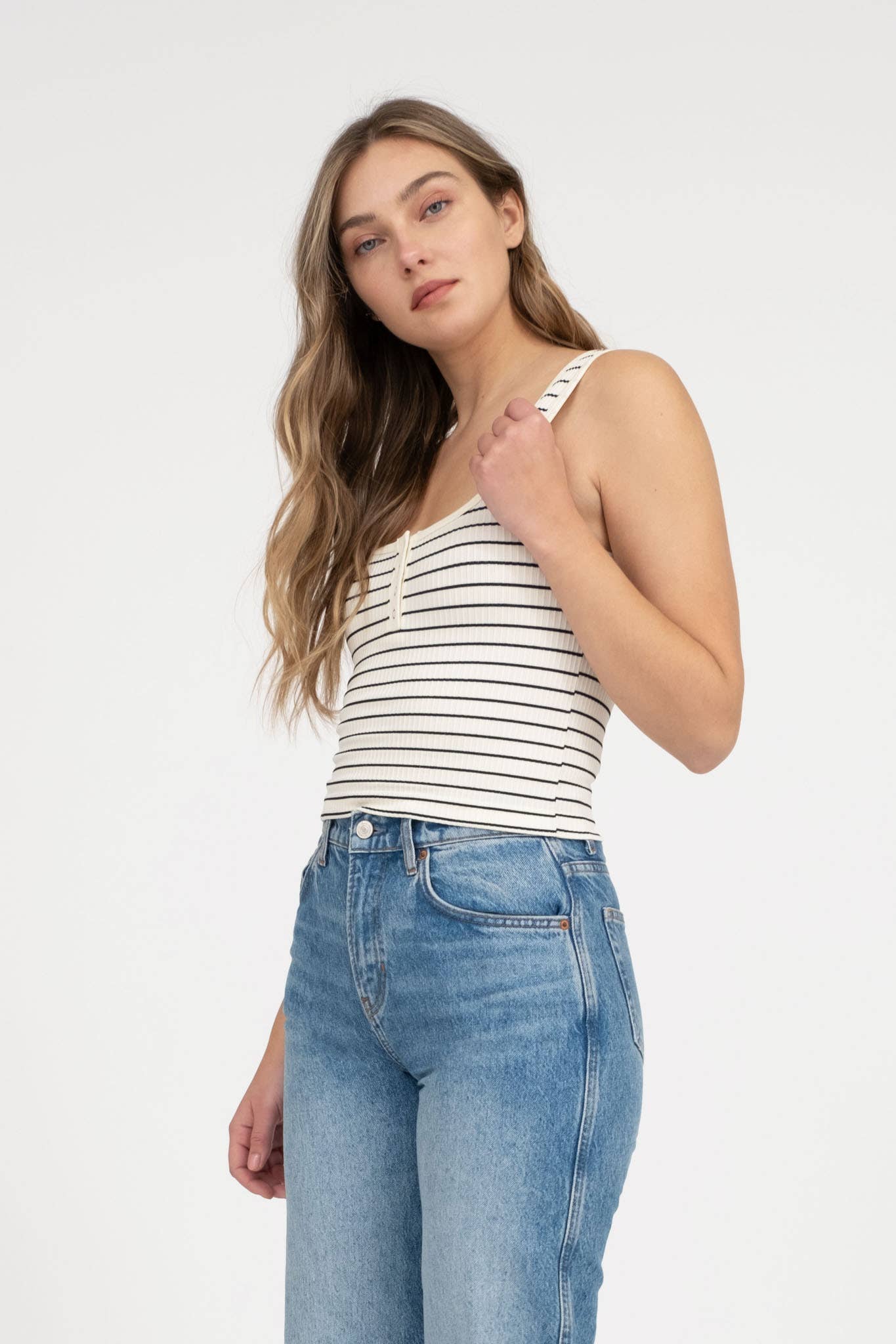 Essential Striped Scoop Neck Tank