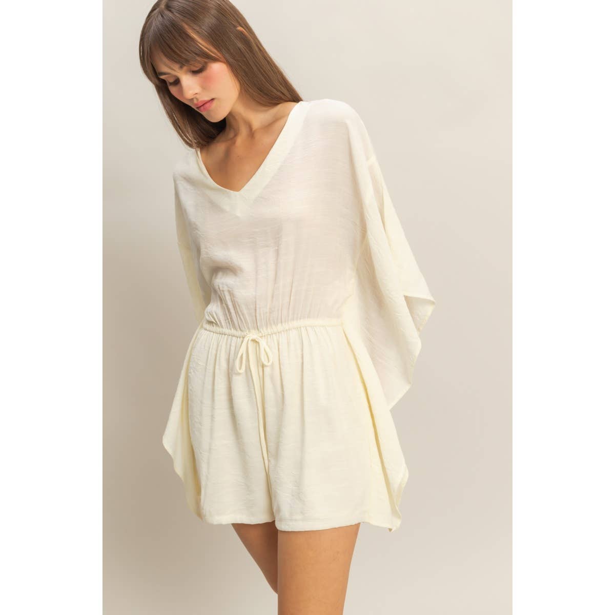 V-Neck Romper Tie Waist