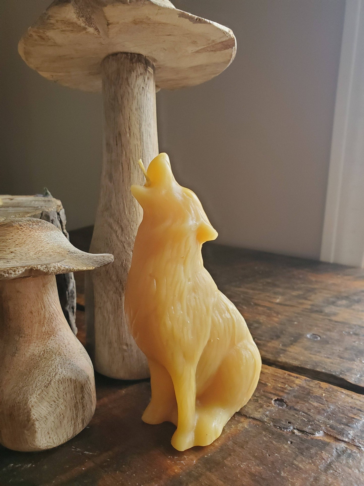Howling Wolf Beeswax Candle