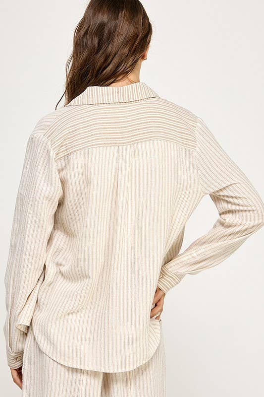 Timeless Soft Wash Striped Button Down Shirt