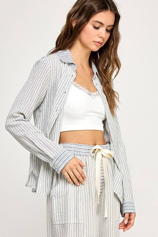 Timeless Soft Wash Striped Button Down Shirt