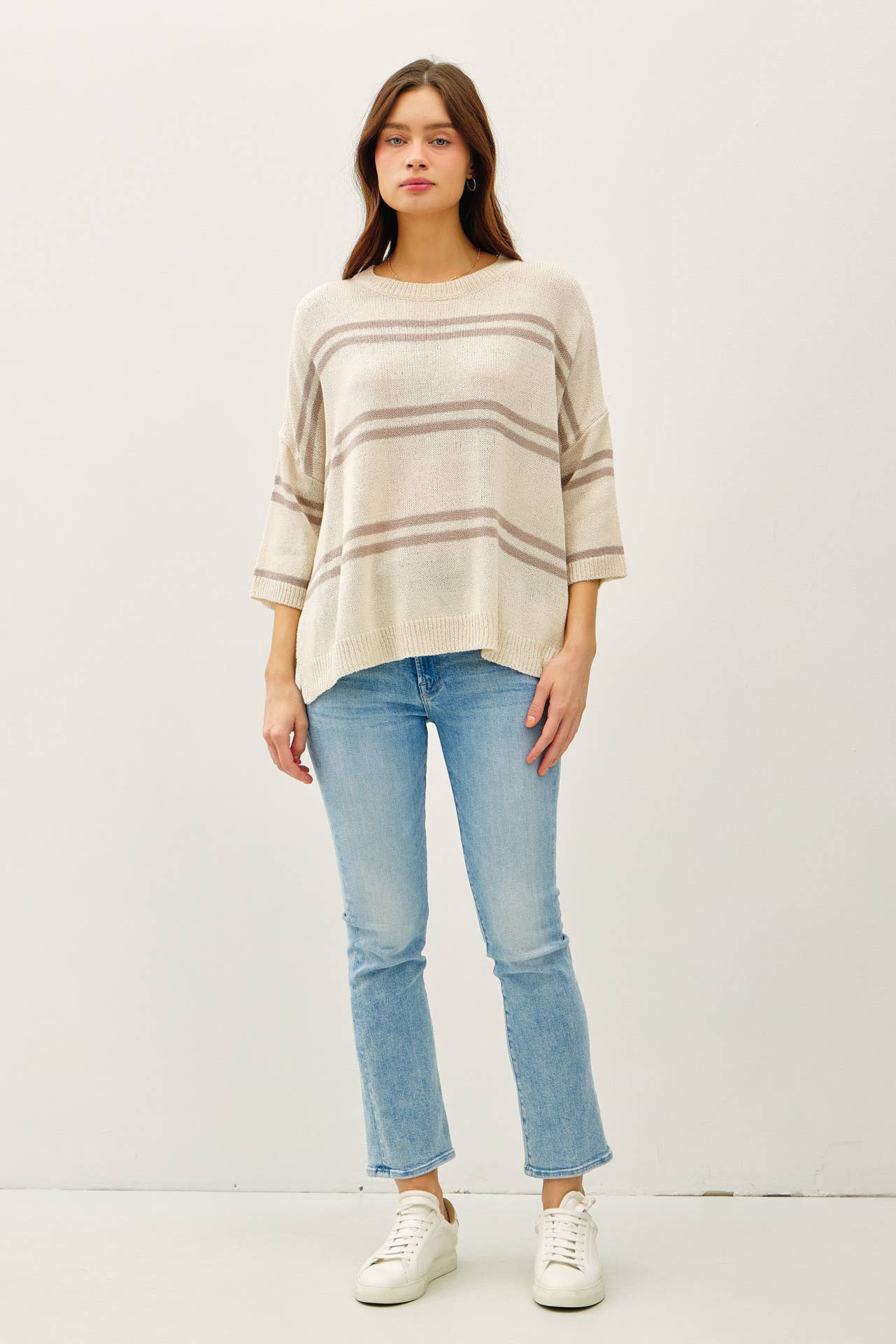 Essential Drop Shoulder Striped Sweater