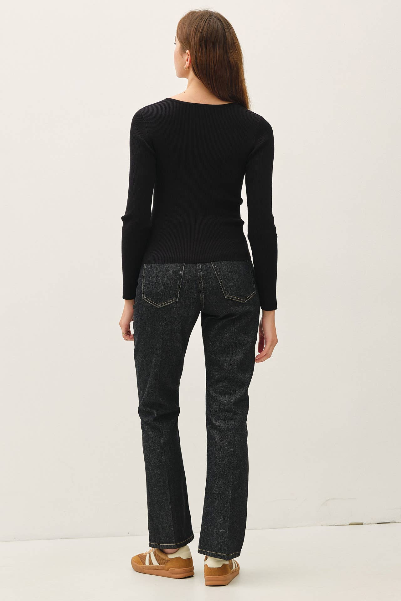 Essential Ribbed Button Up Top