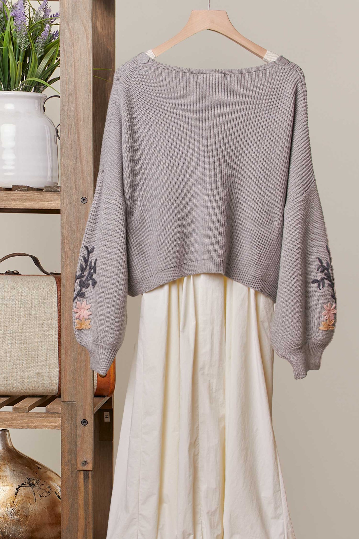 Floral embroidery Patchwork Cardigan