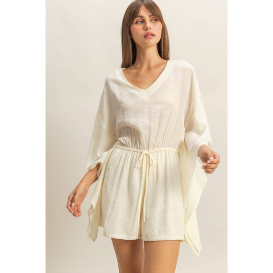 V-Neck Romper Tie Waist