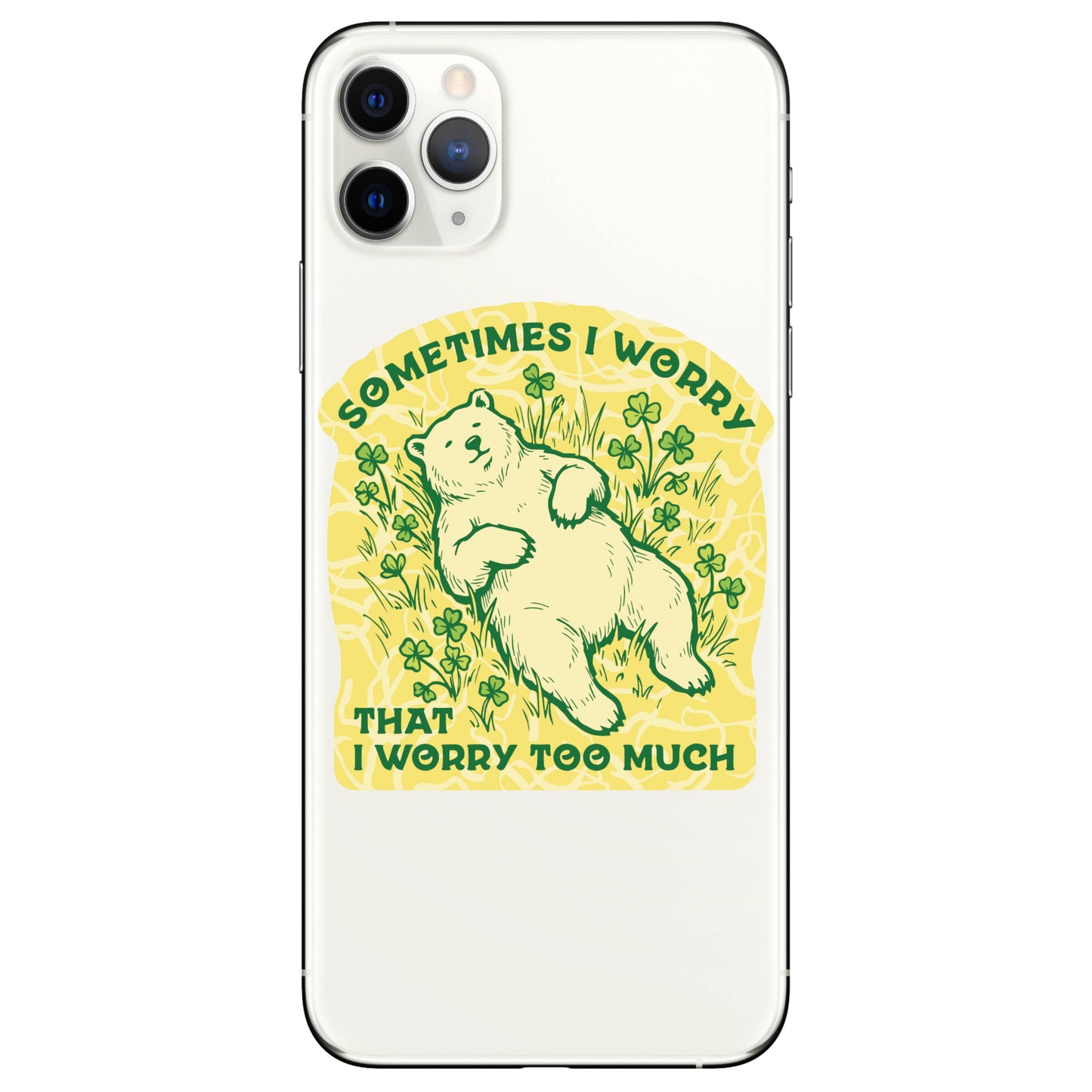 Worry Too Much Funny Bear Cub High Quality Vinyl Sticker