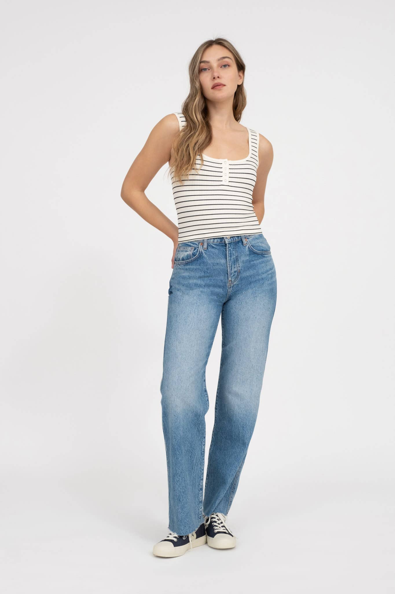 Essential Striped Scoop Neck Tank