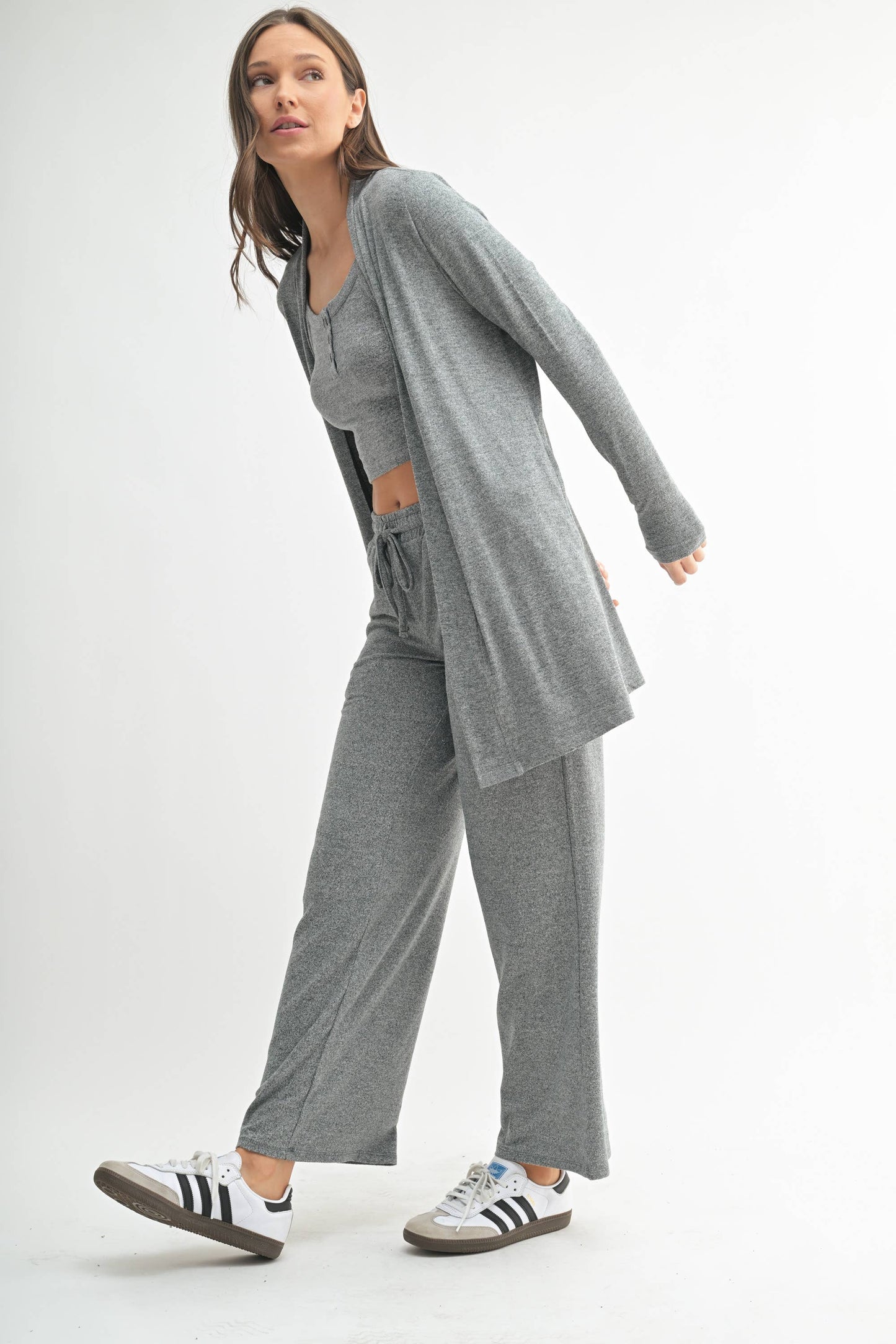 Brushed Hacci Open Cardi