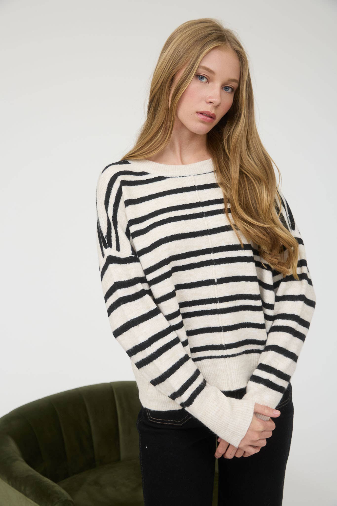 Stripe Front Seam Sweater