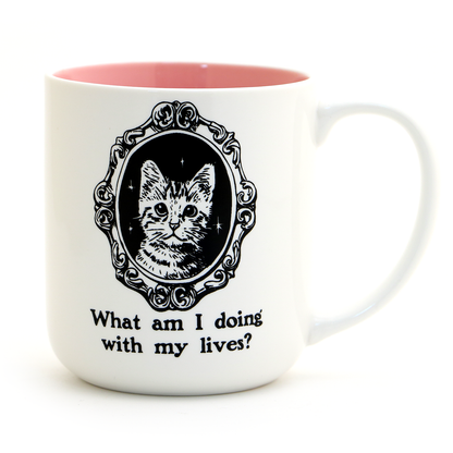 What am I Doing With my Lives Cat Mug