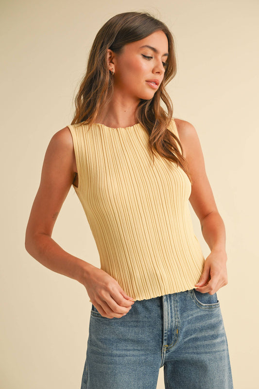 T3779   VISCOSE RIBBED KNITTED TOP