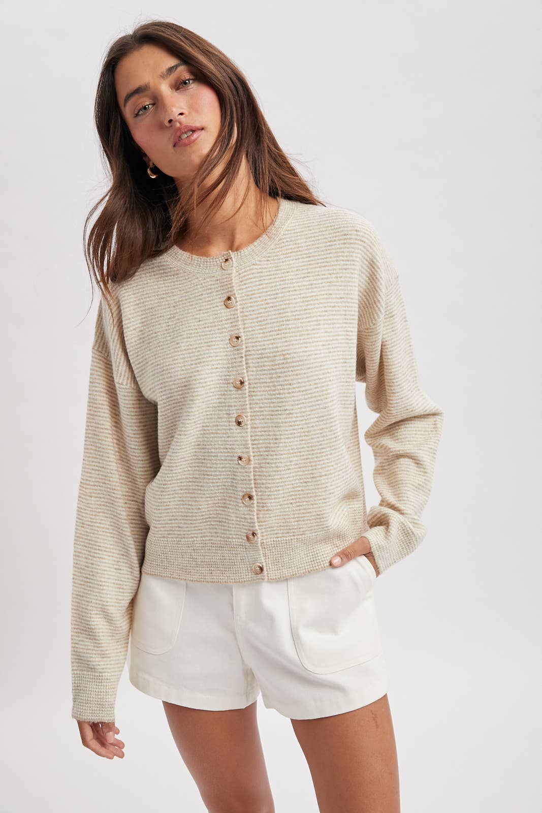 Sally Striped Button Up Sweater