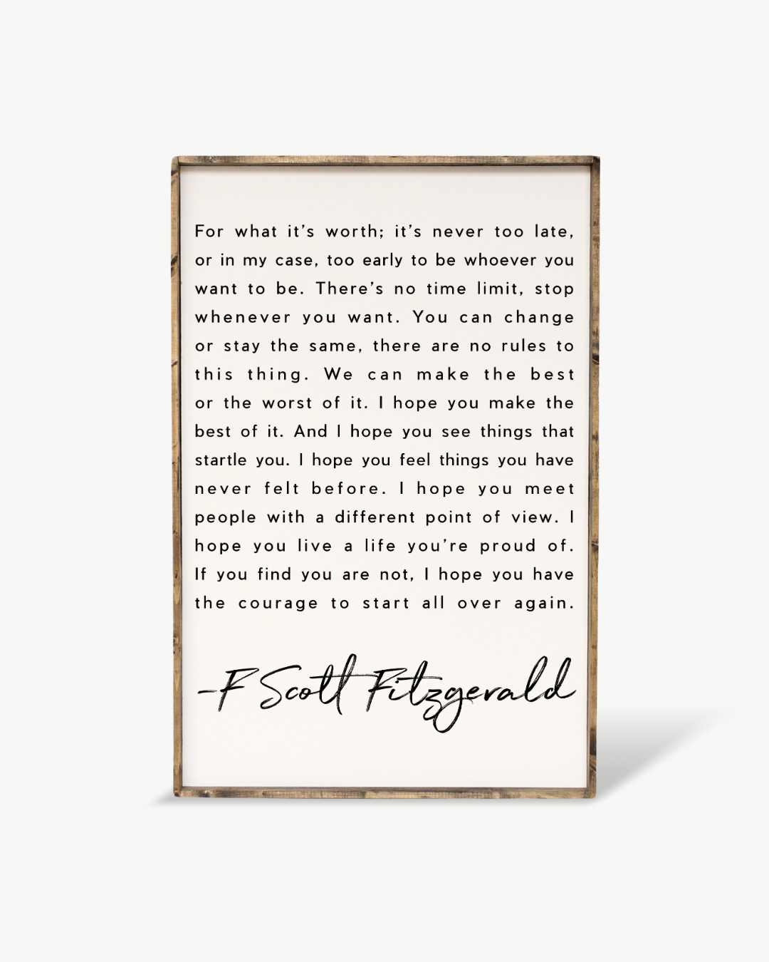 F. Scott Fitzgerald Quote Framed Print – Inspirational Art
