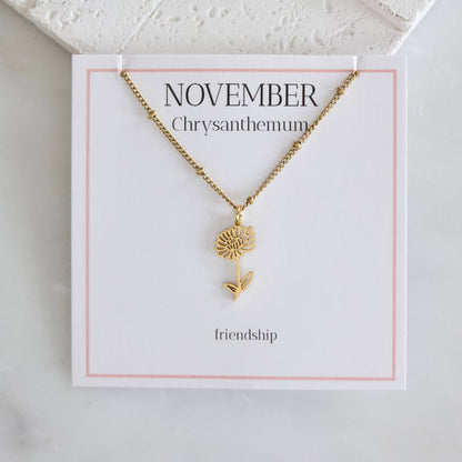 Birth Flower Necklaces - Waterproof
