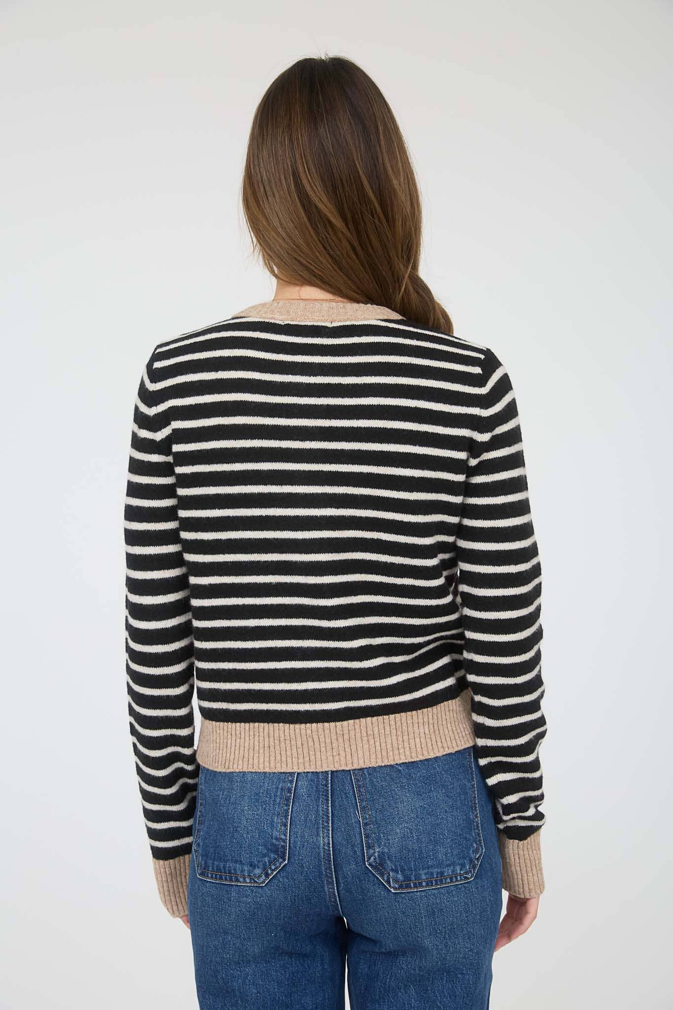 Contrast Striped Cardigan