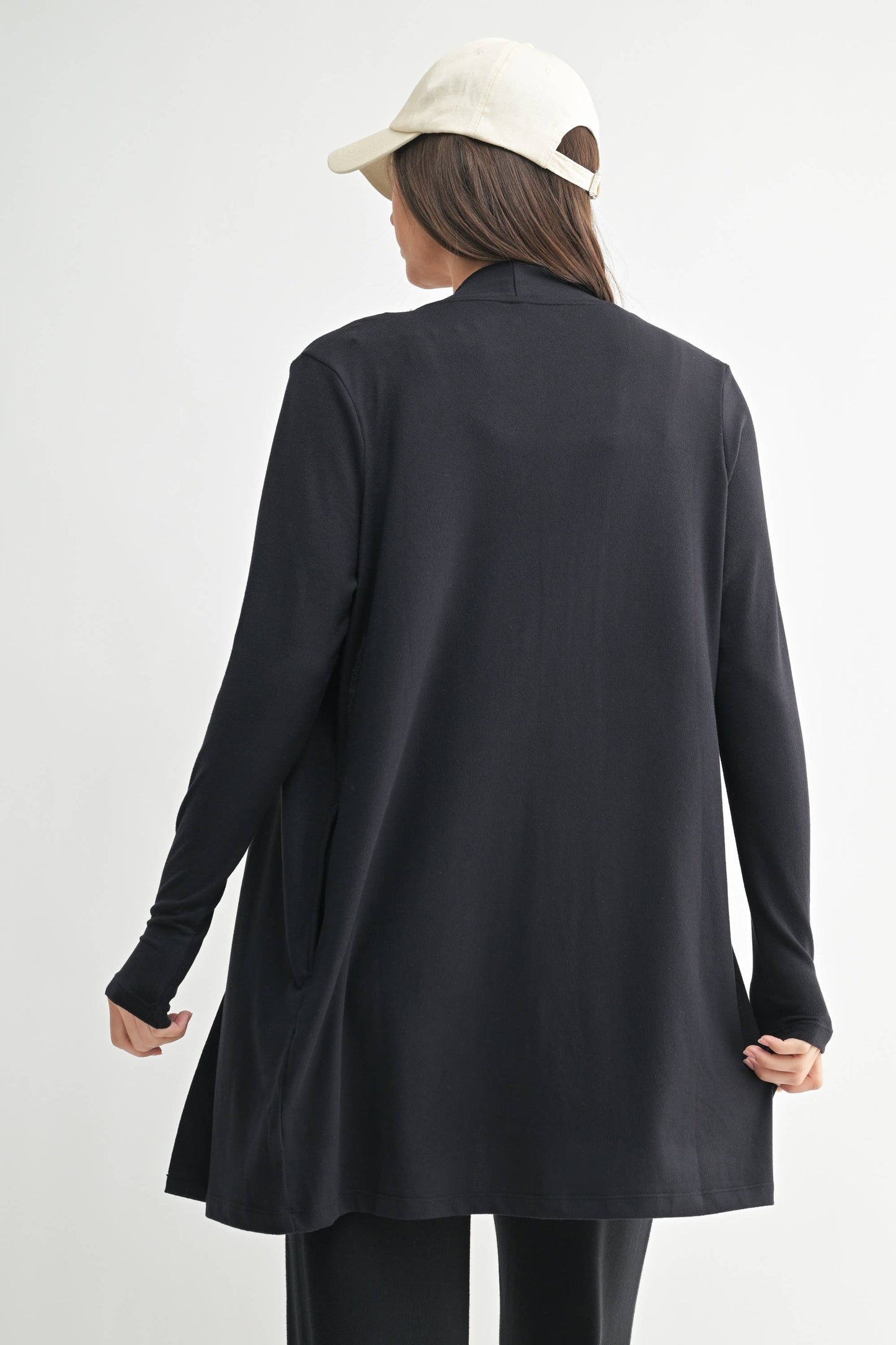 Brushed Hacci Open Cardi