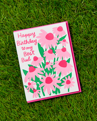 Letterpress Best Bud Bday Card