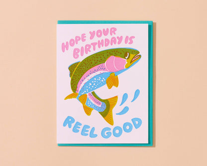 Letterpress Birthday Reel Good Card