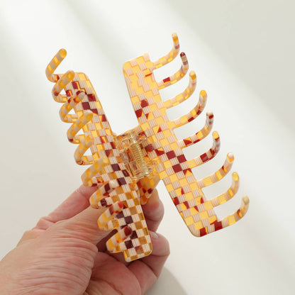 Golden Checkerboard Large - Assorted Claw Clips