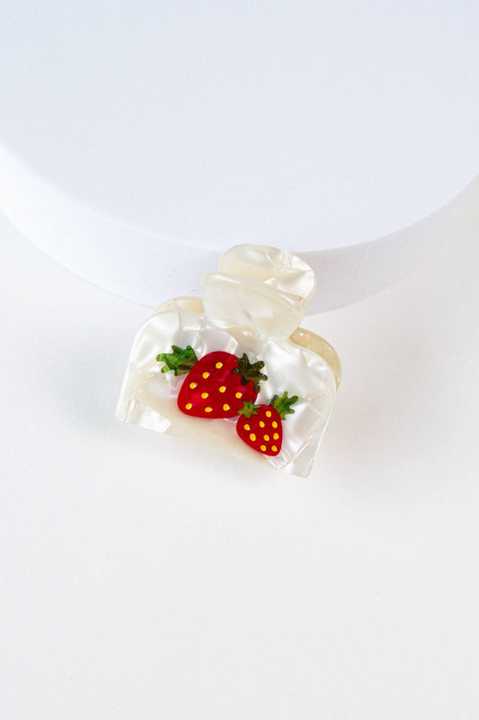Eco Strawberry Handmade Claw Clip