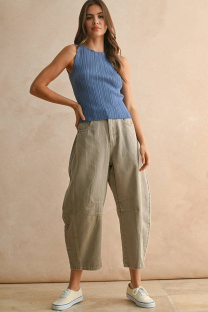 VISCOSE RIBBED KNITTED TOP