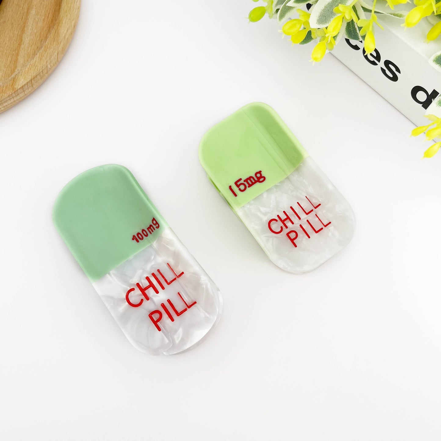 Acetate Pill Hair Clips