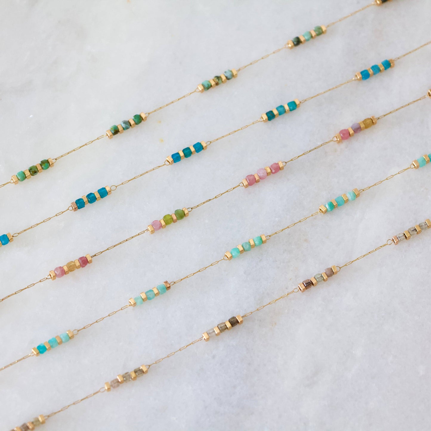 Sq. Gemstone Necklace