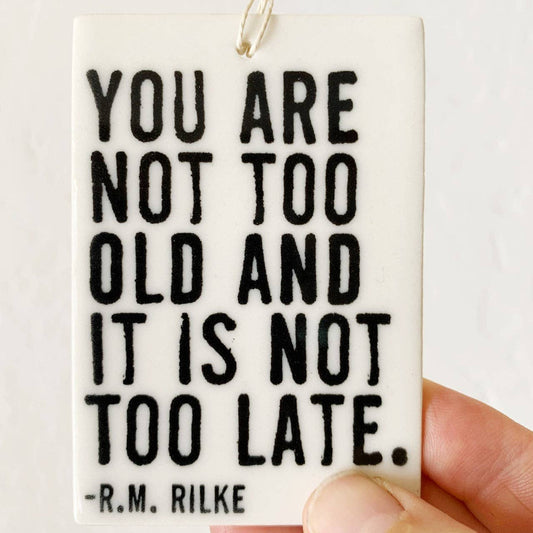 "You Are Not Too Old" Ceramic Wall Tag