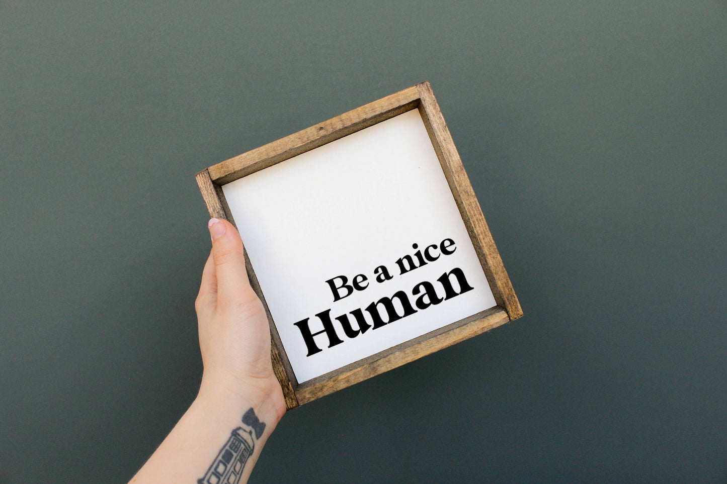 Be A Nice Human Framed Print - Modern Positive Wall Art