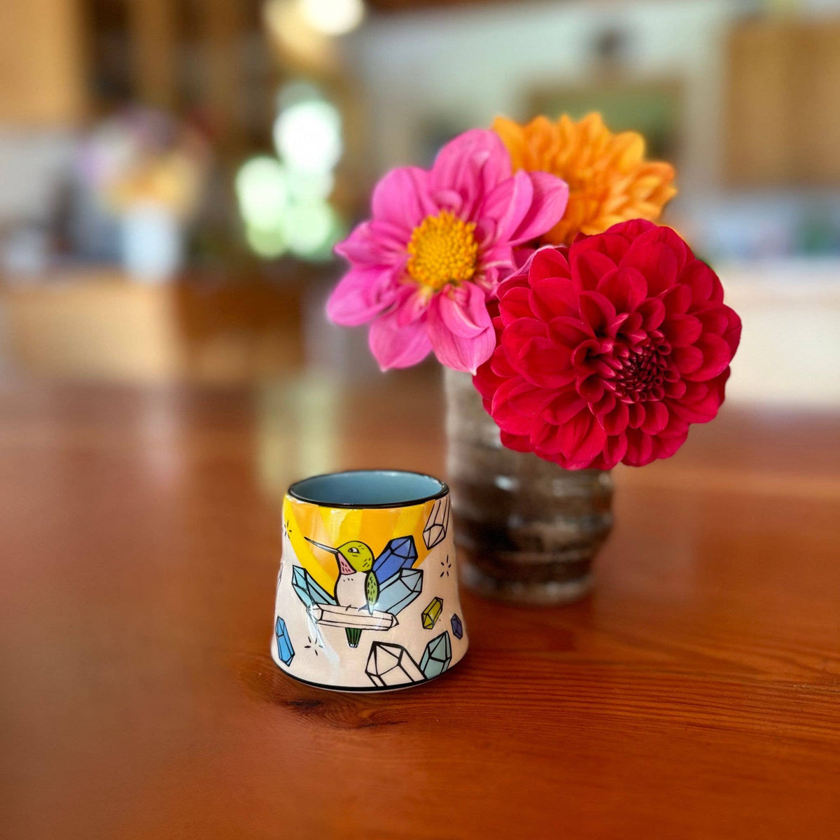 Lucky Hummingbird Cup Small Ceramic Mug
