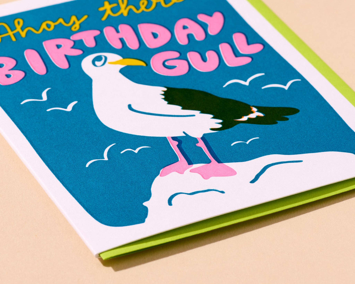 Letterpress Birthday Gull Card