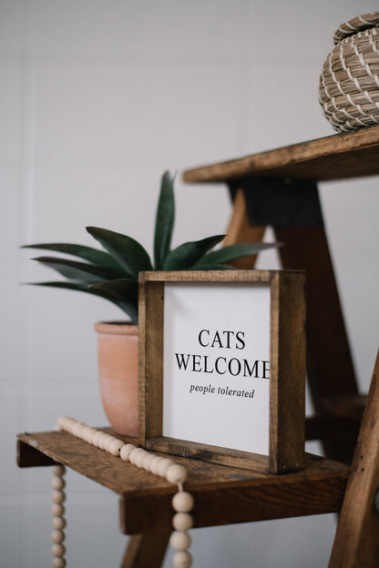 Cats Welcome (people tolerated) Framed Print