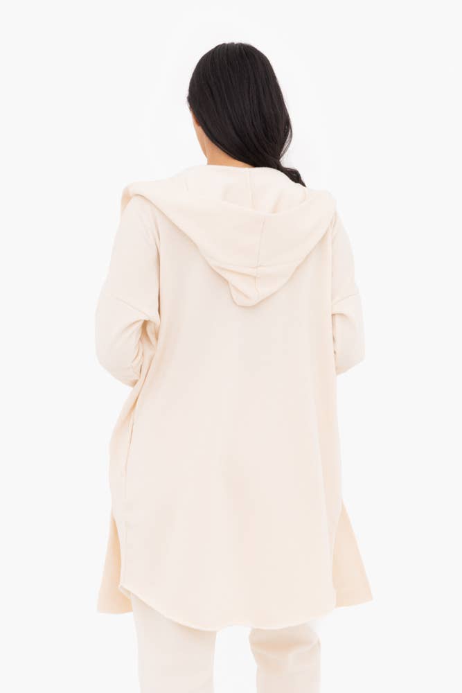 Open Front Longline Hoodie Cardigan