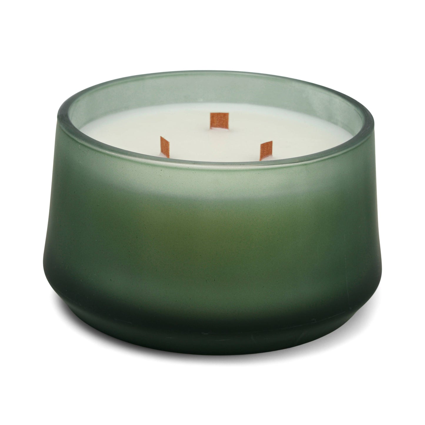 18 Oz 3 Wick Frosted Teal Glass: Whiskey + Oak
