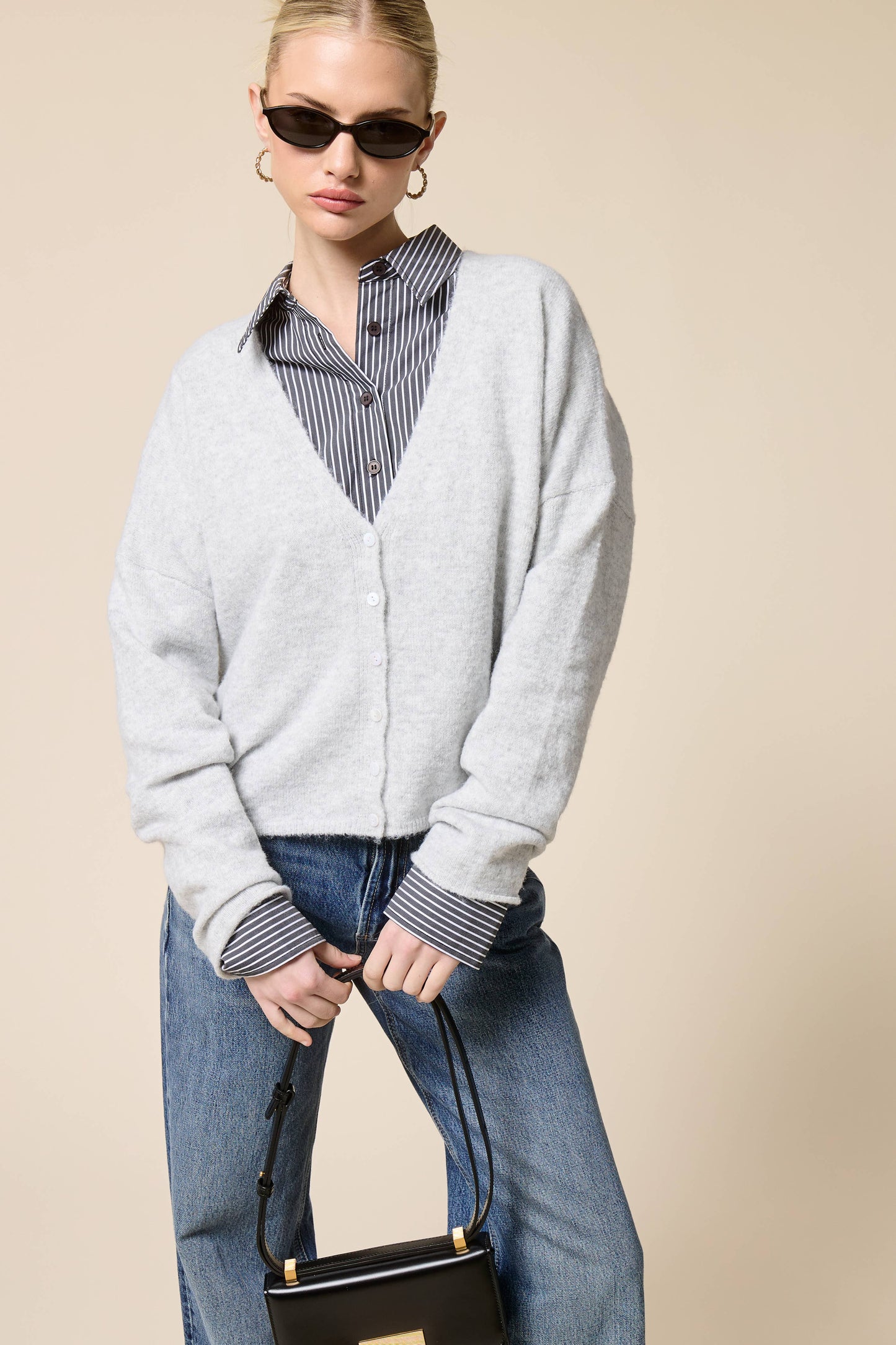 Soft V Neck Button Up Cardigan