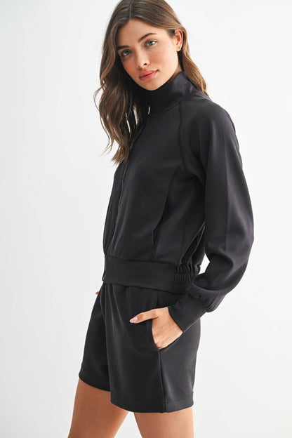 Luxe Sand Wash Rib Zip Jacket