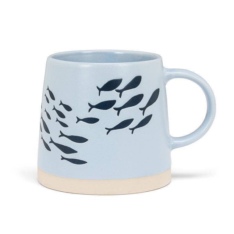 Wide Base Mug with Fish