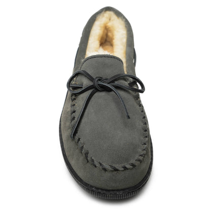 Men's Suede Cozy Sheepskin Moccasin Slipper House Shoe