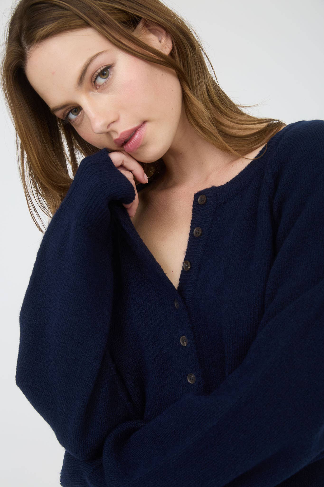 Laid-Back Henley Sweater