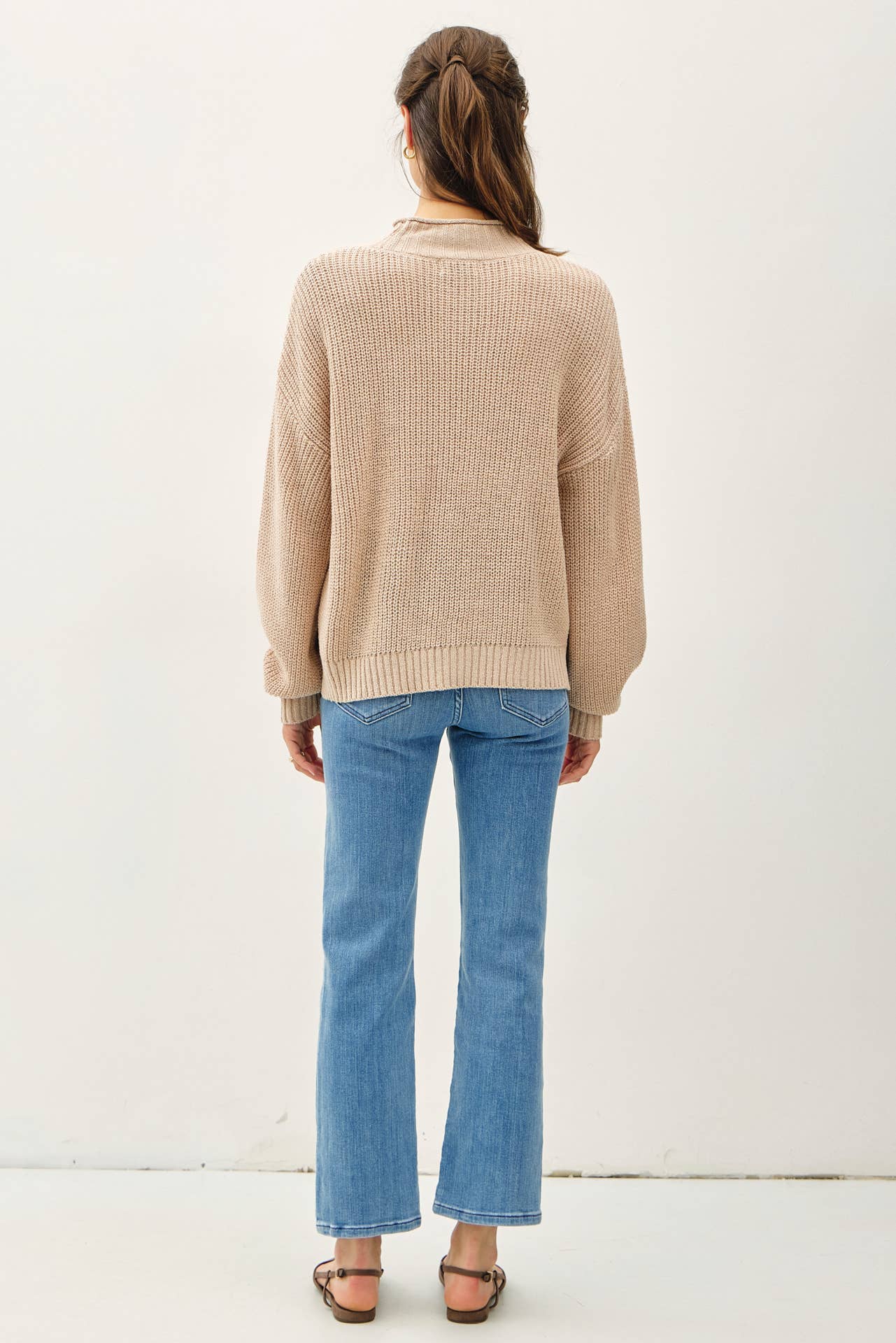 Chunky Knit Mock Neck Sweater