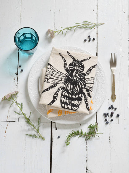 Honeybee Tea Towel (Black)