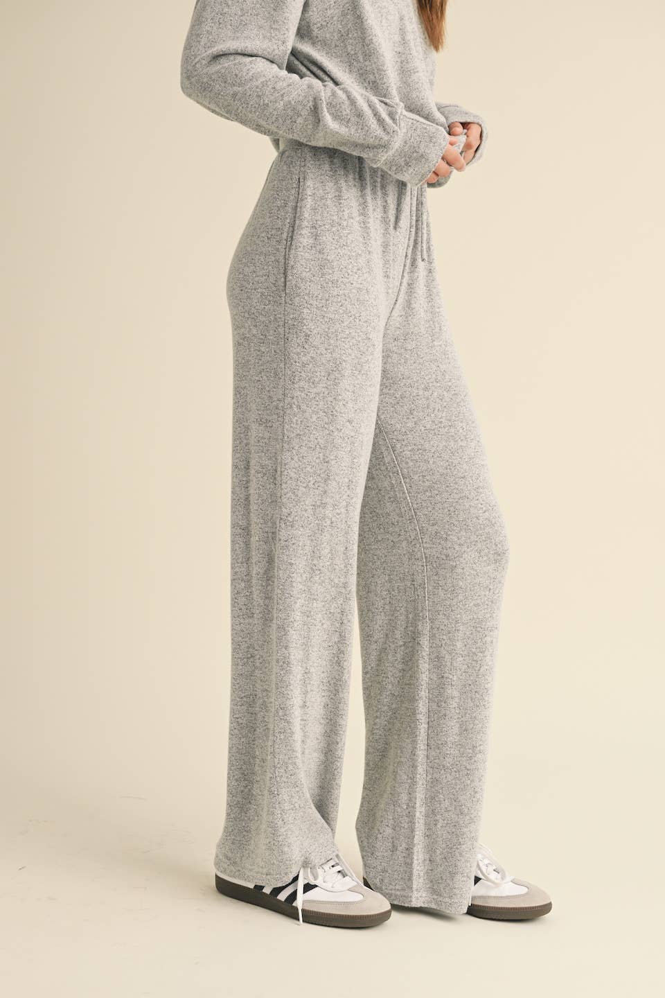 Soft Brushed Hacci Wide Leg Pants