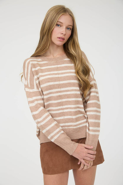 Stripe Front Seam Sweater