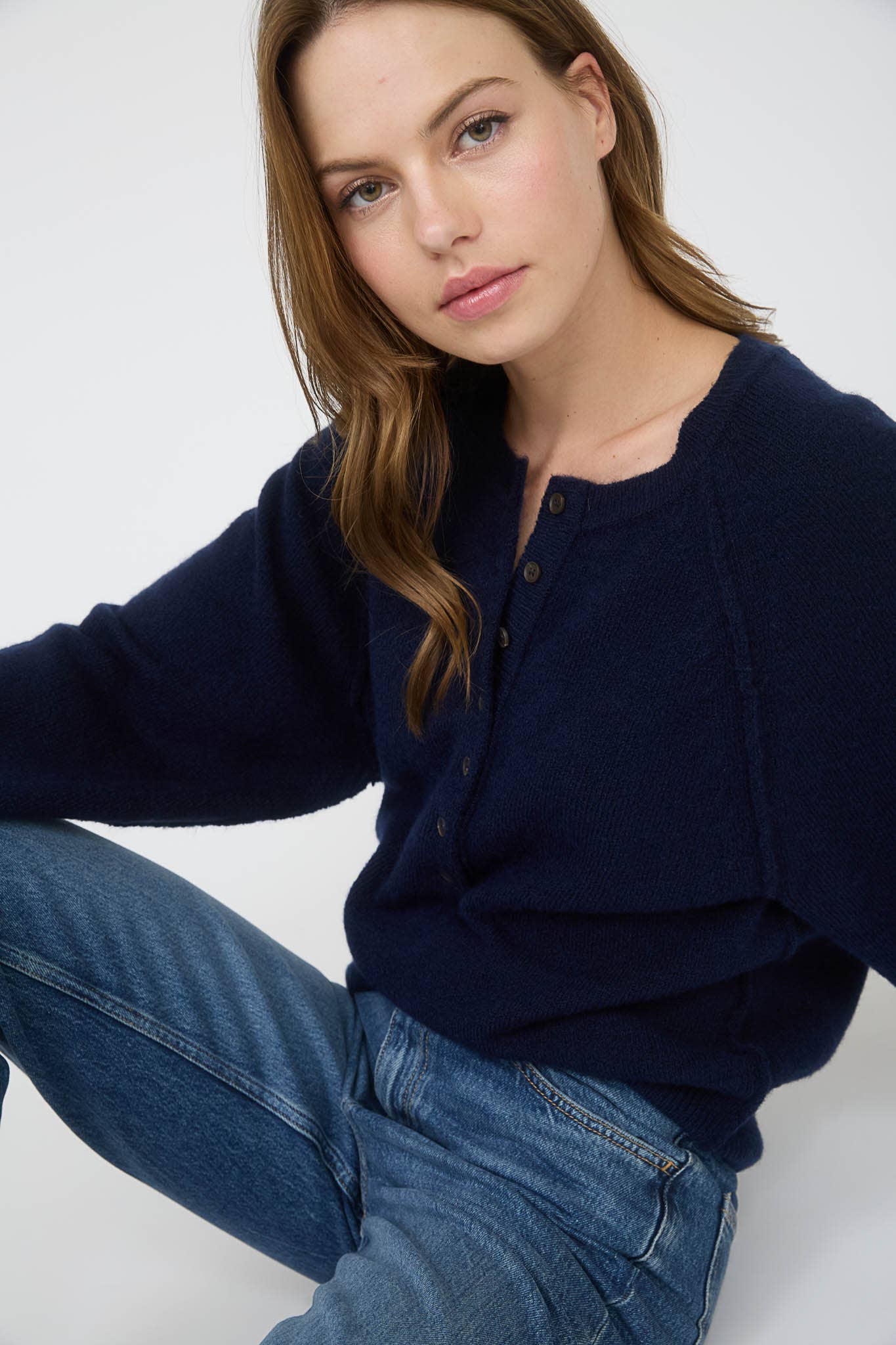 Laid-Back Henley Sweater