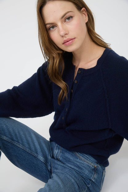 Laid-Back Henley Sweater