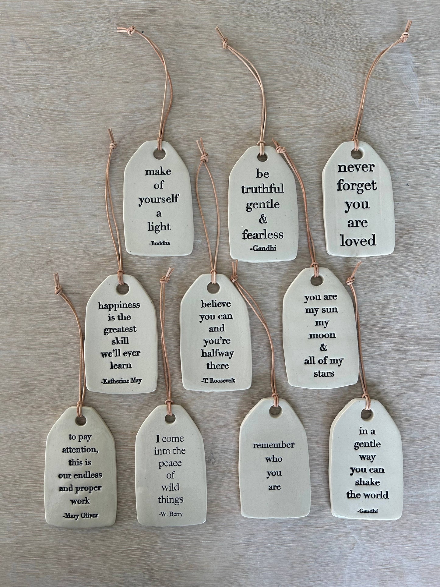 Happiness Is the Greatest Skill Ceramic Quote Tag