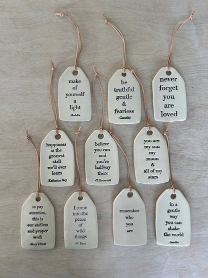 Happiness Is the Greatest Skill Ceramic Quote Tag